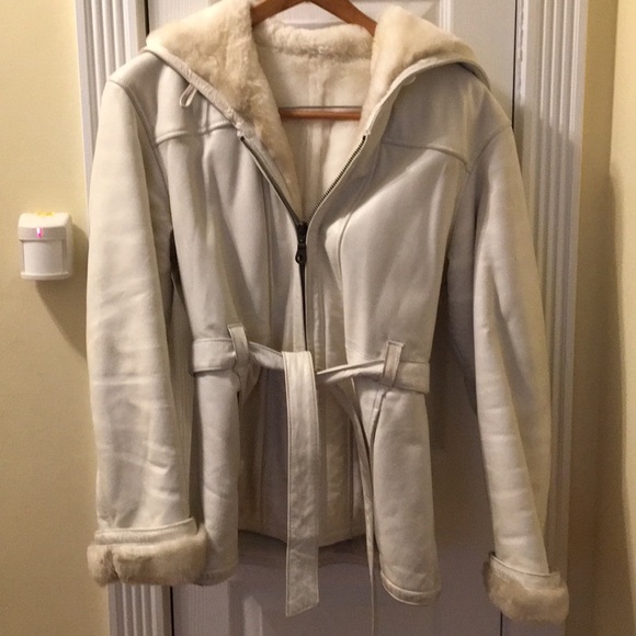 Jackets & Blazers - Off white leather jacket